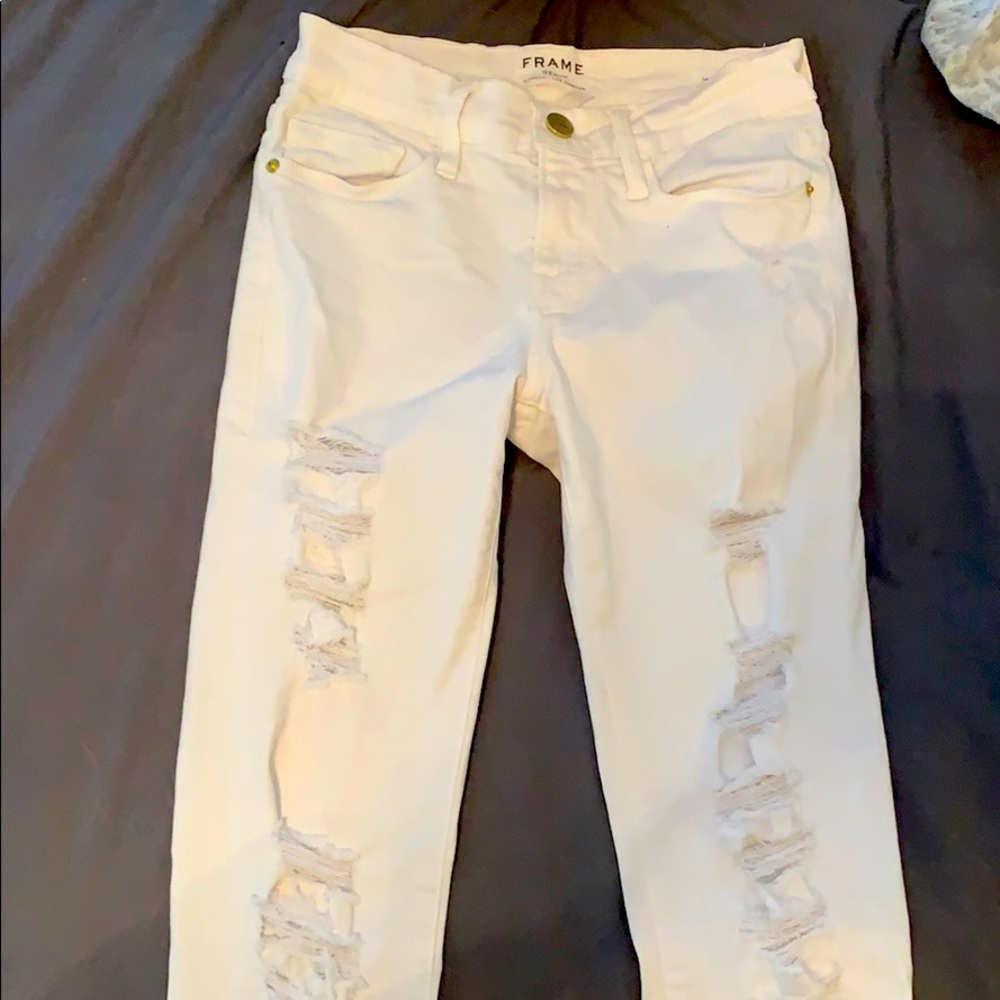 FRAME white jeans size 25!!